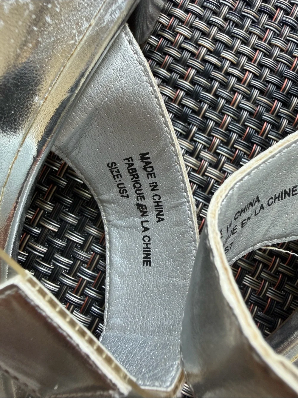 Urban Outfitters Silver Low Block Heel Slide Sandals
